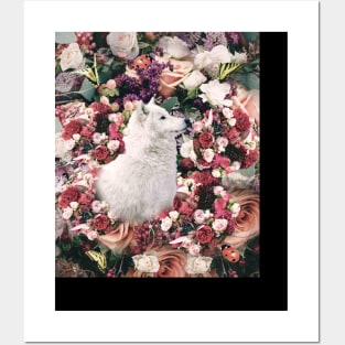 Cute Floral Wolf Flower Posters and Art